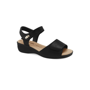Sandália Comfortflex Casual Feminina Velcro 2588404-01 Preto