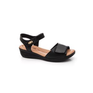Sandália Comfortflex Casual Feminina Velcro 2588404-01 Preto