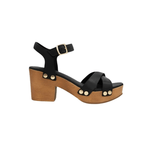 Sandália Cravo E Canela Salto Bloco Veronica Feminina Couro 1890cc Preto