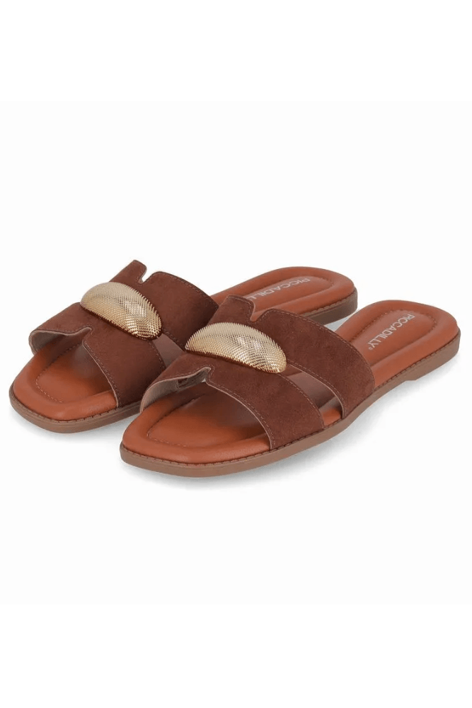 Chinelo Piccadilly Rasteiro Feminino Em Microfibra 508069 Marrom