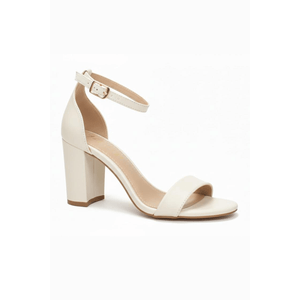 Sandalia Salto Bloco Cha De Mel Off-White