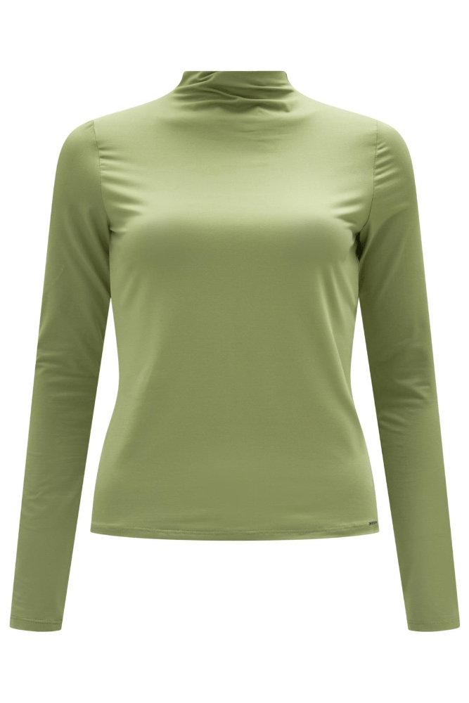 Blusa Lunender Manga Longa E Decote V Feminina 00450 Verde
