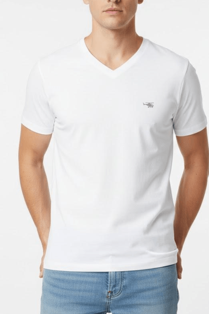 Camiseta Sallo Masculina Gola V Básica Premium 10101172 Branco