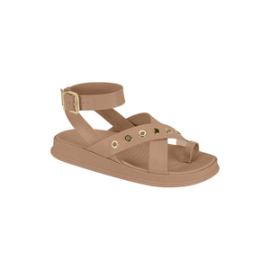 Sandália Moleca Flat Feminina Em Napa 5556.104 Nude