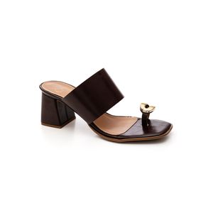 Tamanco De Salto Cha De Mel Marrom