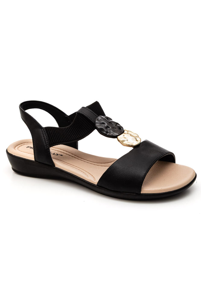 Sandalia Piccadilly Anabela Feminina Conforto 500405 Preto