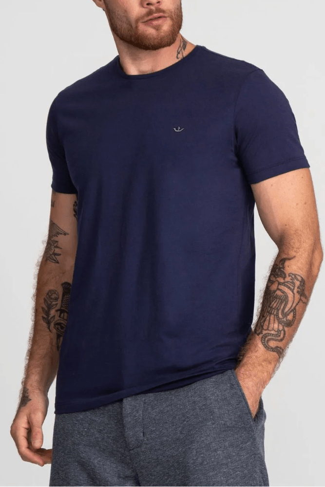 Camiseta Manga Curta Docthos Malha Basica Slim 119092 Marinho