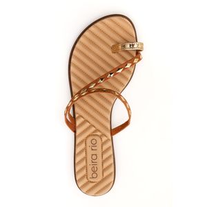 Chinelo Beira Rio Rasteiro Feminino Conforto  8519.117 Caramelo