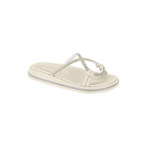 Chinelo Rasteira Com Strass Molecafeminino Casual 5509.201 Off-White