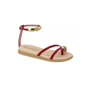 Sandália Rasteira Beira Rio Feminina Conforto 8513.120.30277 Vermelho