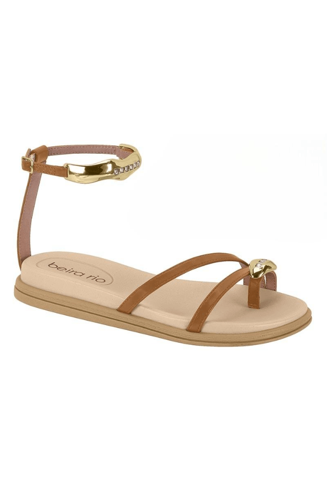 Sandália Rasteira Beira Rio Feminina Conforto 8513.120.30277 Caramelo