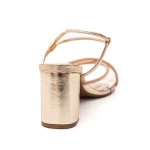 Sandália Chá De Mel Salto Bloco Feminina Calce Fácil T6059-504 Ouro