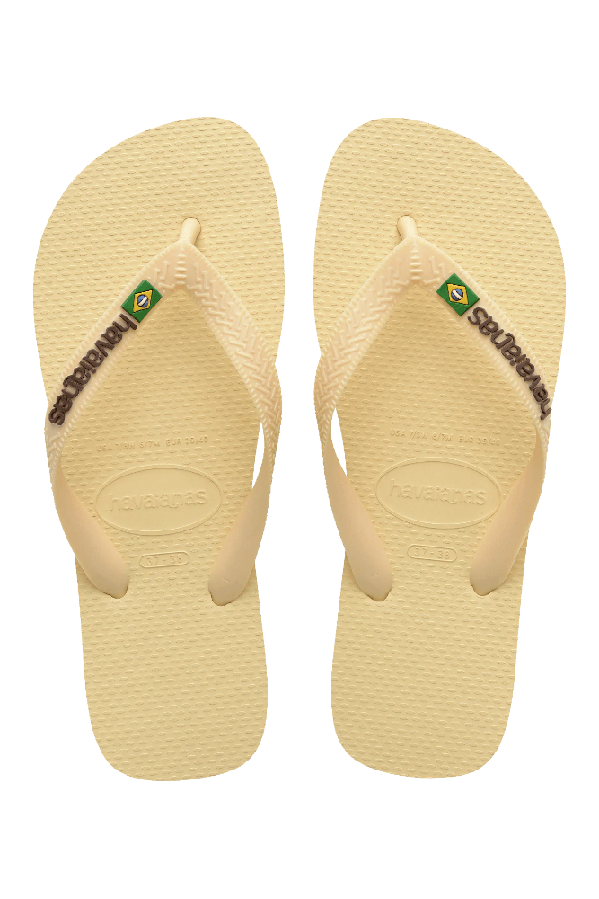 Chinelo De Dedo Havaianas Brasil Logo Masculino Bege