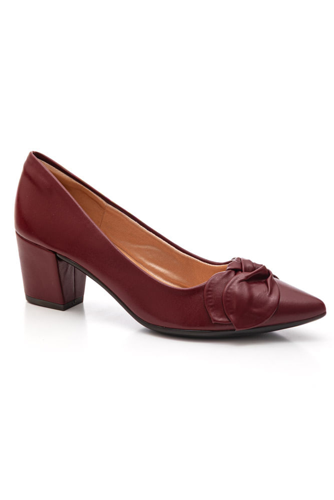 Sapato Yoa Scarpin Feminino Laço Kult 595.0068 Marsala