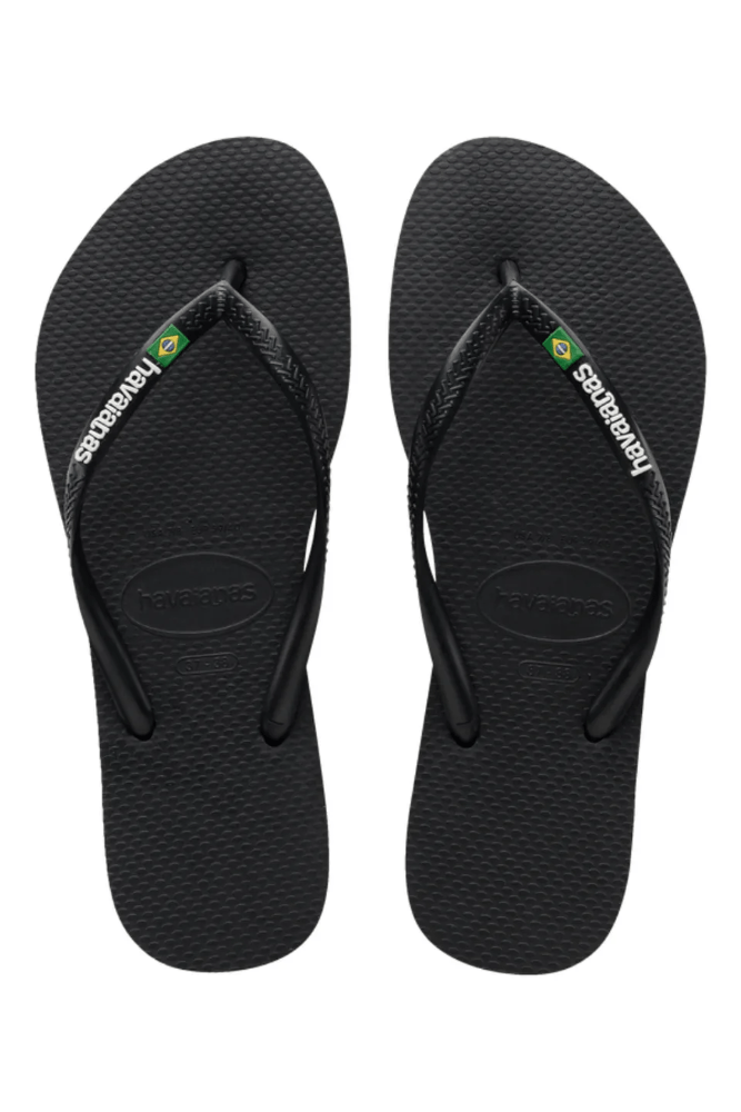 Chinelo de Dedo Havaianas Slim Feminino Brasil Preto