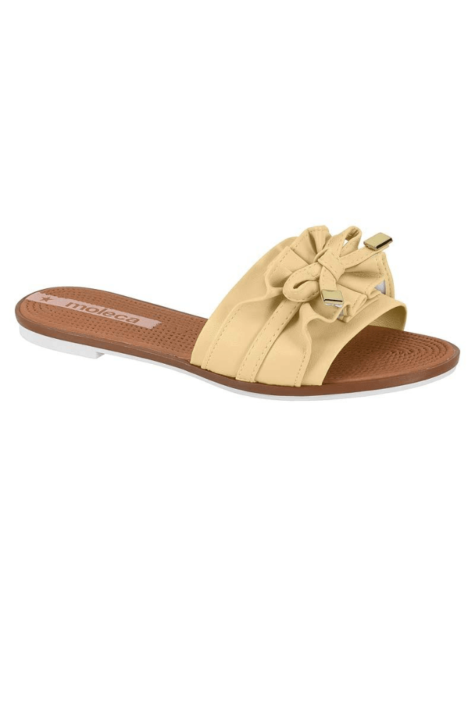 Chinelo Rasteira Laço Feminino Moleca 5297.446.9569 Amarelo