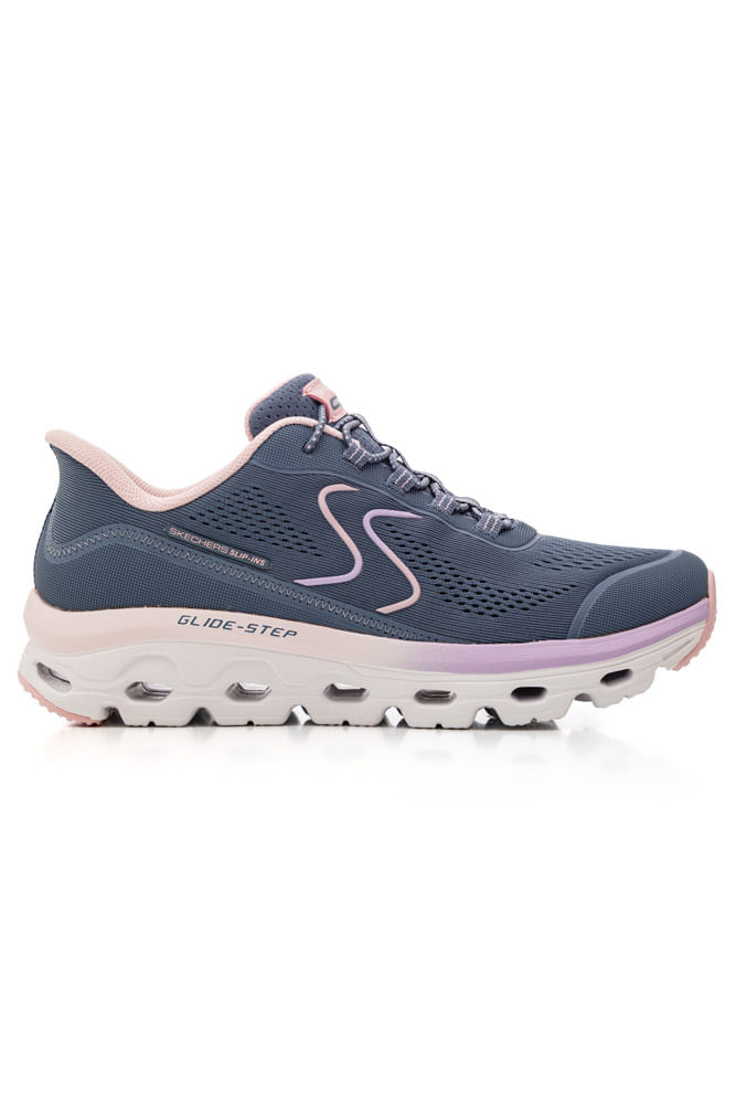 ７days AI Tênis Skechers Treino Feminino Glide-Step Sole 180272-Sltp Azul