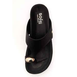 Chinelo Softli Rasteira Feminino Detalhe Dourado 10012.10271new Preto