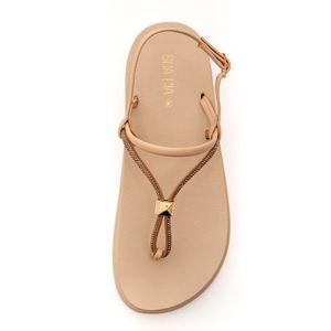 Sandália Sua Cia  Flatform Feminina Tiras Strass 8366.16425 Bege