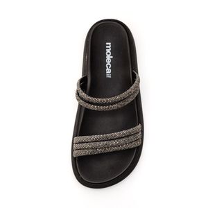 Chinelo Moleca Papete Feminino Strass 5469.135 Preto