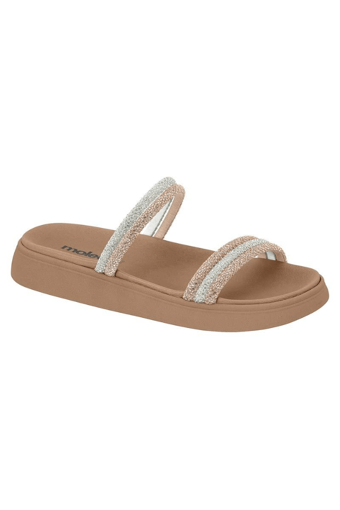 Chinelo Moleca Papete Feminino Strass 5469.135 Nude