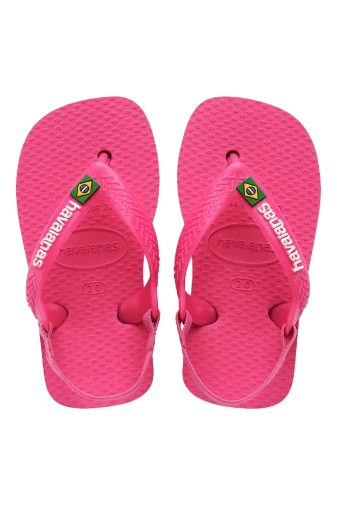 Chinelo Havaianas Baby Brasil Logo Rosa