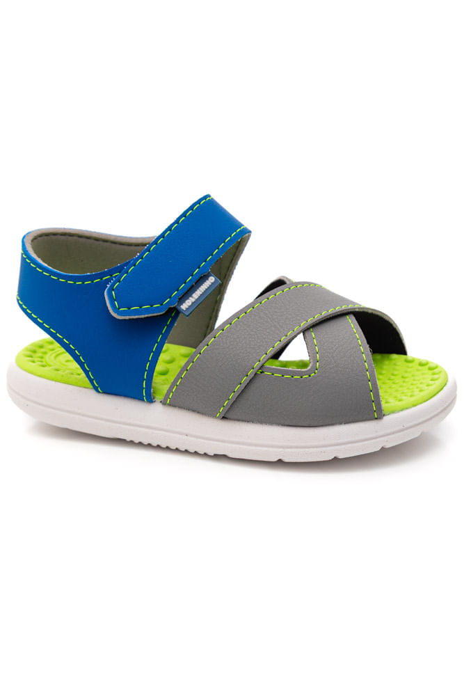 Sandália Molekinho Infantil Menino Em Napa 2619.217 Azul