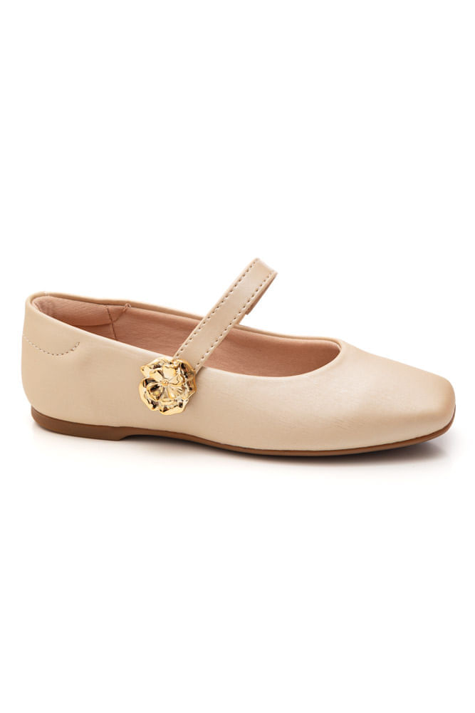 Sapatilha Molekinha Boneca Juvenil Menina Bico Quadrado 2548.222 Off-White