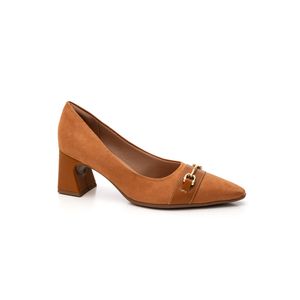 Sapato Piccadilly Scarpin Feminino Salto Bloco 764025 Bege