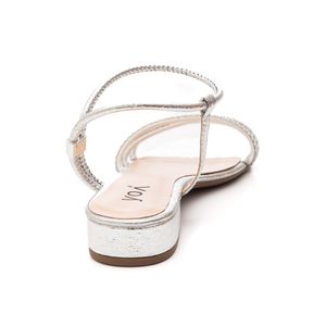 Sandália Yoa Salto Bloco Feminina Calce Fácil 1003a Prata