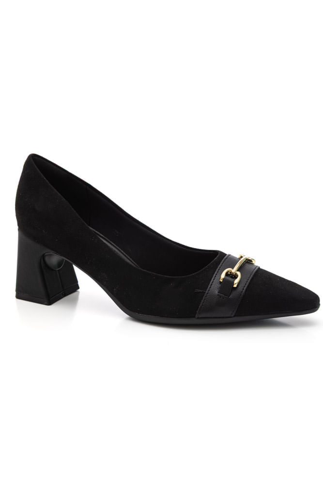 Sapato Piccadilly Scarpin Feminino Salto Bloco 764025 Preto