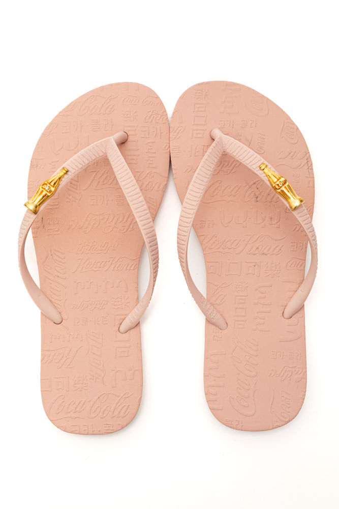 Chinelo Coca Cola Feminino Logo Relevo Cc3892 Rosa