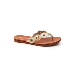 Chinelo Piccadilly Rasteiro Feminino Tachas 418091 Ouro