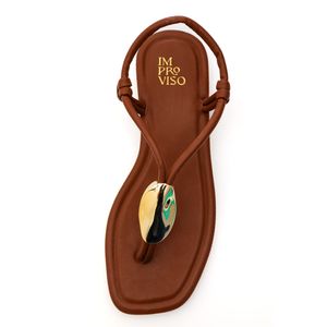 Sandália Improviso Rasteira Feminina Calce Fácil 3051.1322 Marrom