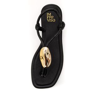 Sandália Improviso Rasteira Feminina Calce Fácil 3051.1322 Preto