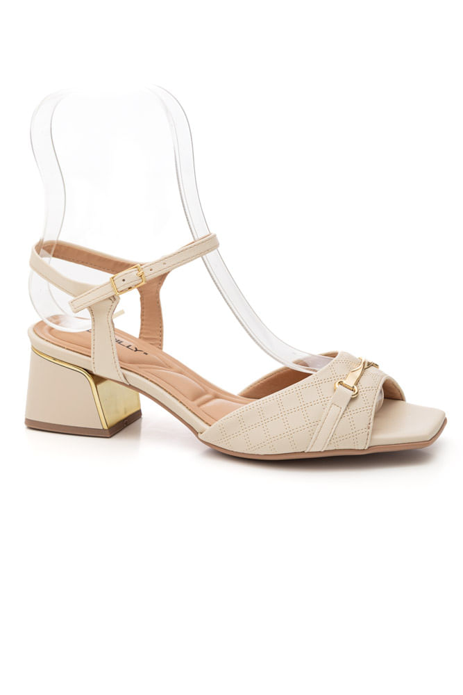 Sandália Piccadilly Renee Feminina Salto Baixo 543098 Off-White