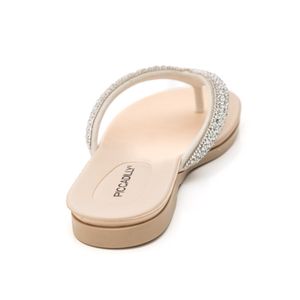 Chinelo Piccadilly Rasteiro Feminino Com Strass 418101 Branco