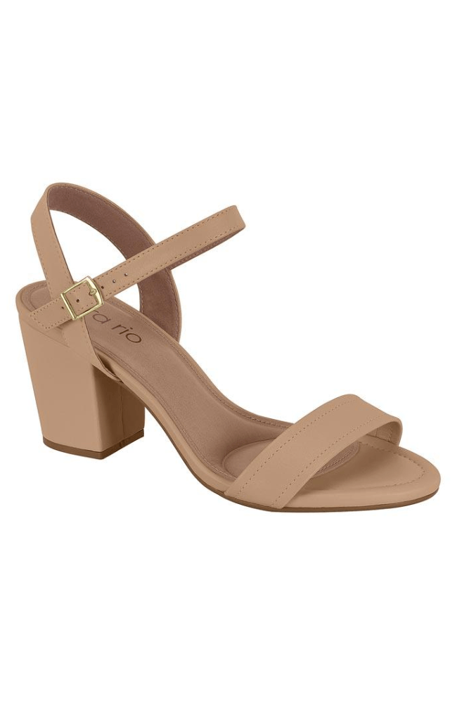 Sandália Beira Rio Salto Bloco Feminina 8280.685.9569 Nude