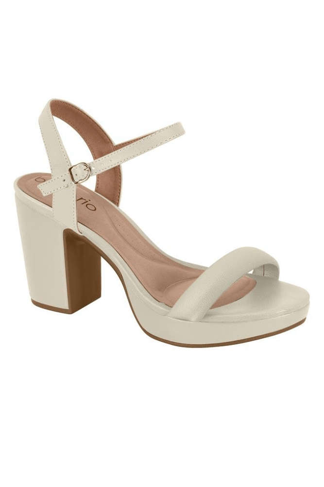 Sandália Beira Rio Salto Alto Feminina 8371.222.22181 Off-White