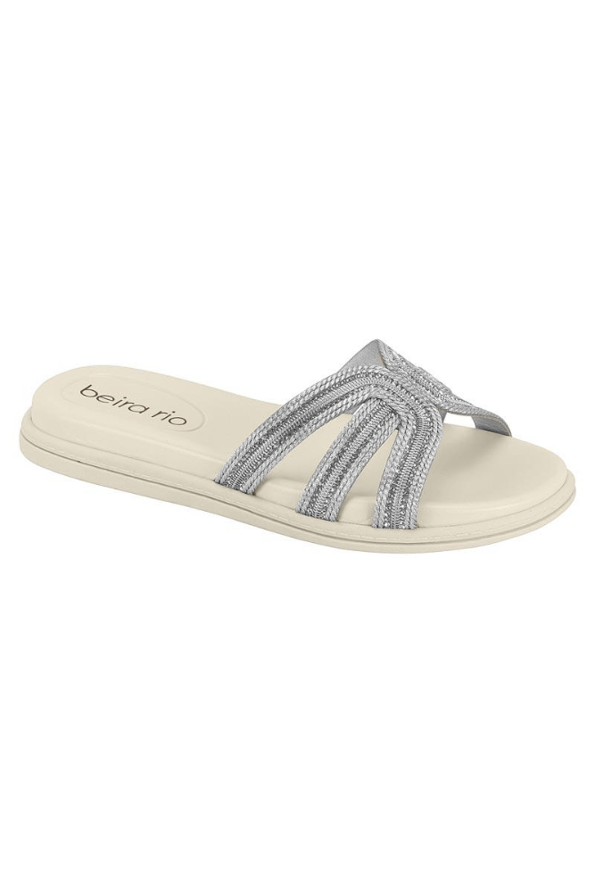 Chinelo Beira Rio Slide Feminino Gaspea 8488.126.30174 Prata