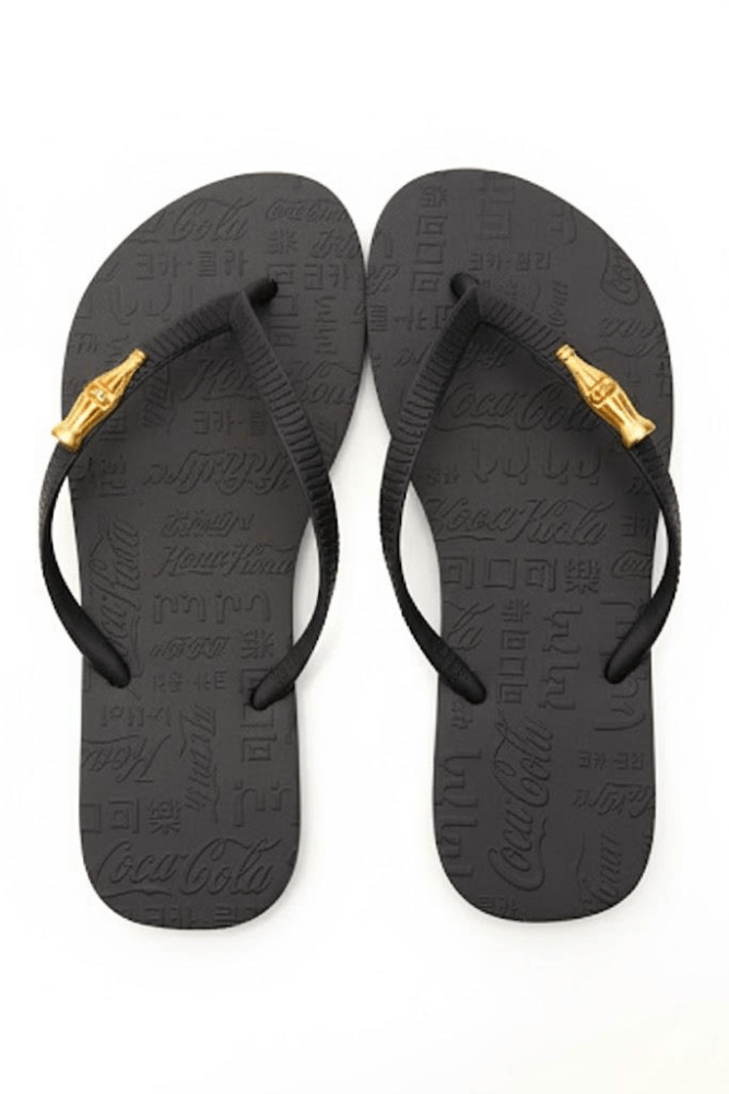 Chinelo Coca Cola Feminino Logo Relevo Cc3892 Preto