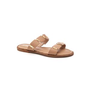 Chinelo Raquel Dias Rasteiro Feminino Tachas Pirâmide R531822 Nude