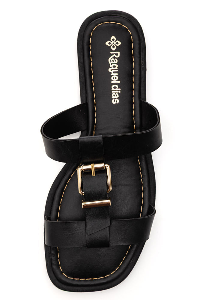 Chinelo Raquel Dias Rasteiro Feminino Fivela 951942 Preto