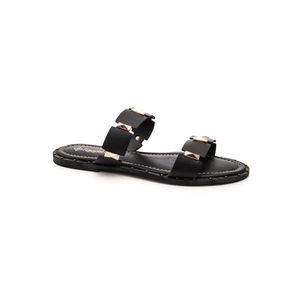 Chinelo Raquel Dias Rasteiro Feminino Tachas Pirâmide R531822 Preto