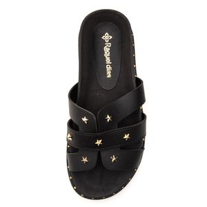 Chinelo Raquel Dias Rasteiro Feminino Slide R411739 Preto