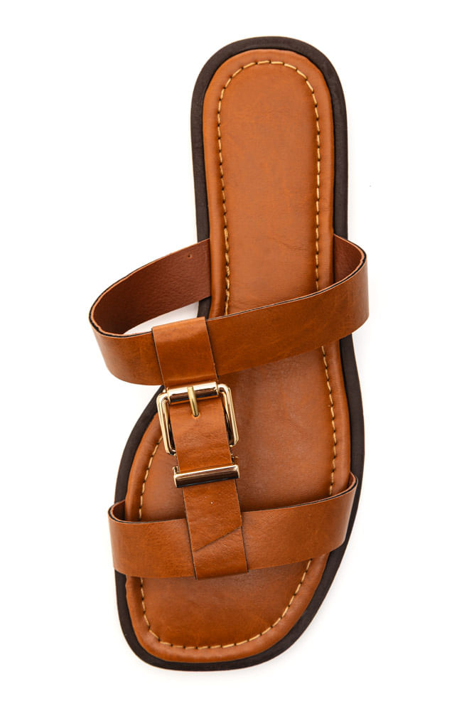 Chinelo Raquel Dias Rasteiro Feminino Fivela 951942 Caramelo
