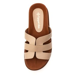 Chinelo Raquel Dias Rasteiro Feminino Slide 451793 Bege