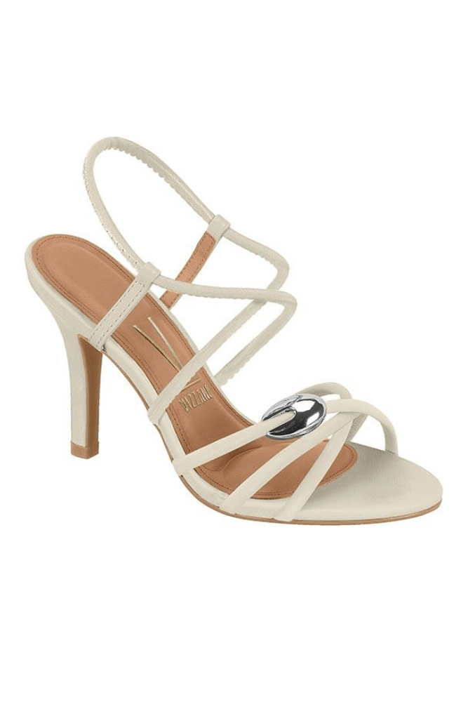 Sandália Vizzano Salto Fino Feminina Calce Fácil 6249.101 Off-White