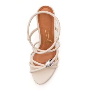 Sandália Vizzano Salto Fino Feminina Calce Fácil 6249.101 Off-White