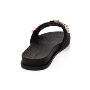 Chinelo Molekinha Rasteira Juvenil Menina Strass 2341 Preto